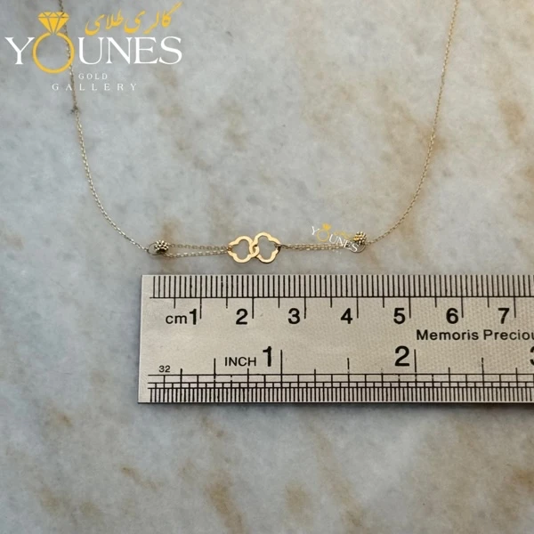 گردنبند طلا ونکلیف دو حلقه گوی